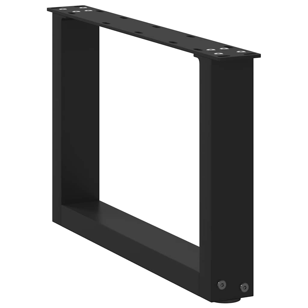 Pieds de table basse en U, 2 pièces, noir, 50 x (30-31) cm, acier - XIOS