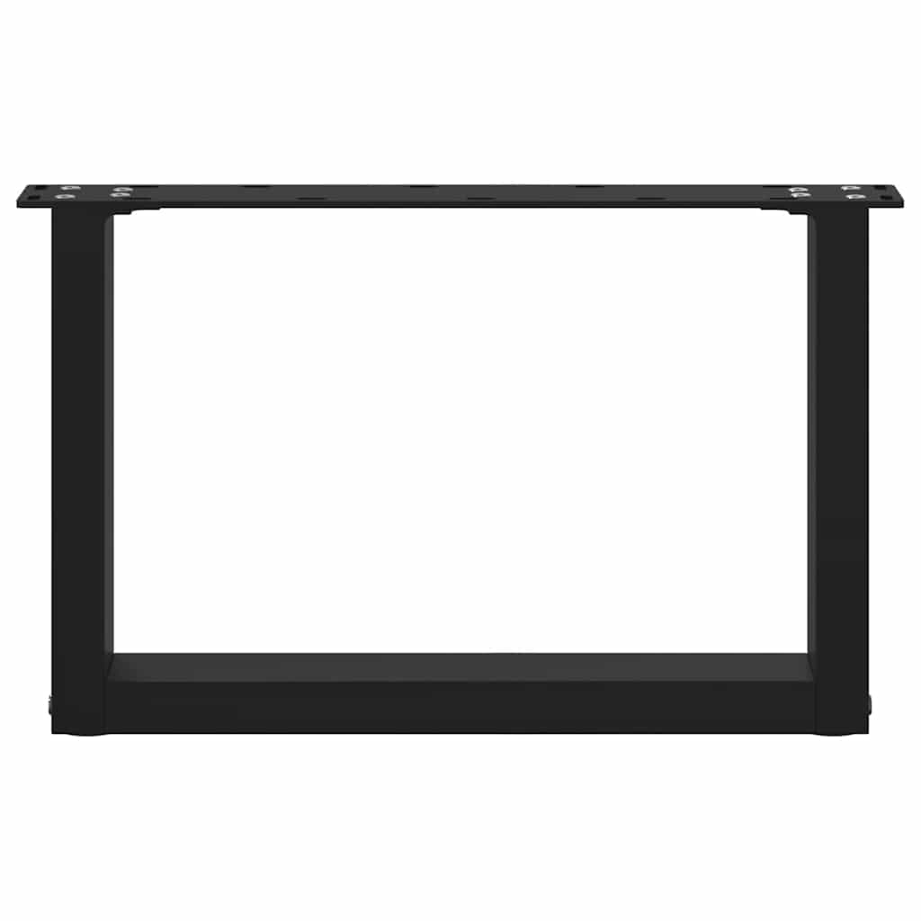 Pieds de table basse en U, 2 pièces, noir, 50 x (30-31) cm, acier - XIOS