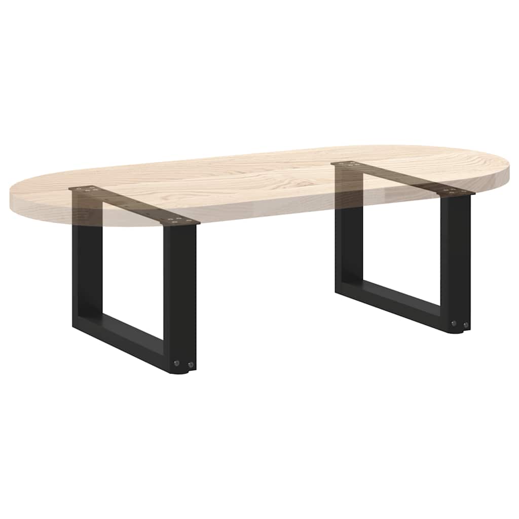 Pieds de table basse en U, 2 pièces, noir, 50 x (30-31) cm, acier - XIOS