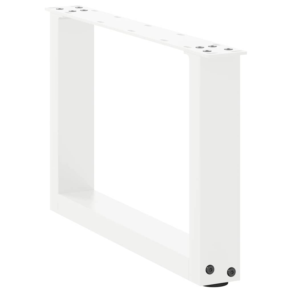 Pieds de table basse en U, 2 pièces, blanc, 50 x (30-31) cm, acier - XIOS