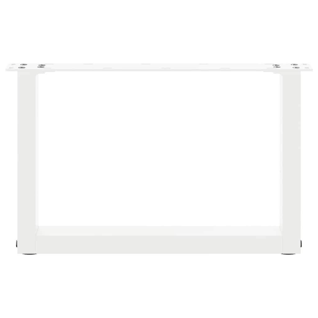 Pieds de table basse en U, 2 pièces, blanc, 50 x (30-31) cm, acier - XIOS