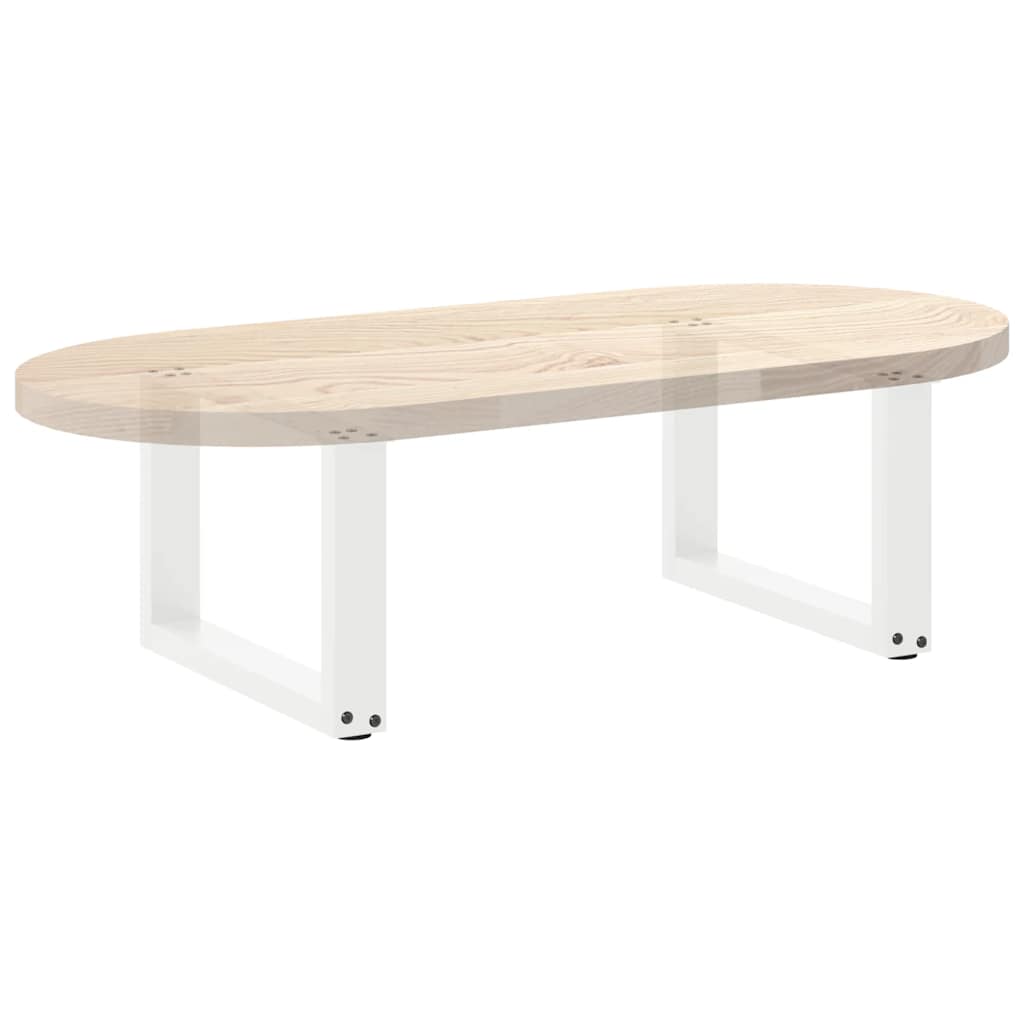 Pieds de table basse en U, 2 pièces, blanc, 50 x (30-31) cm, acier - XIOS