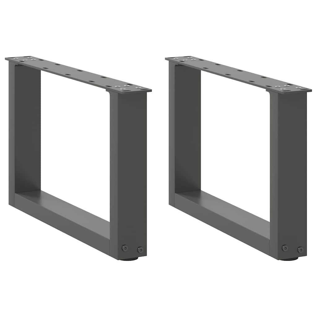 Pieds de table basse en U, 2 pièces, anthracite, 50 x (30-31) cm, acier - XIOS
