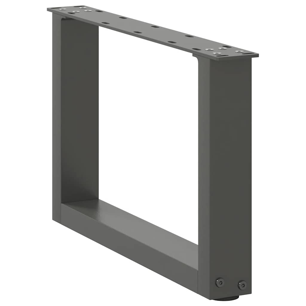 Pieds de table basse en U, 2 pièces, anthracite, 50 x (30-31) cm, acier - XIOS