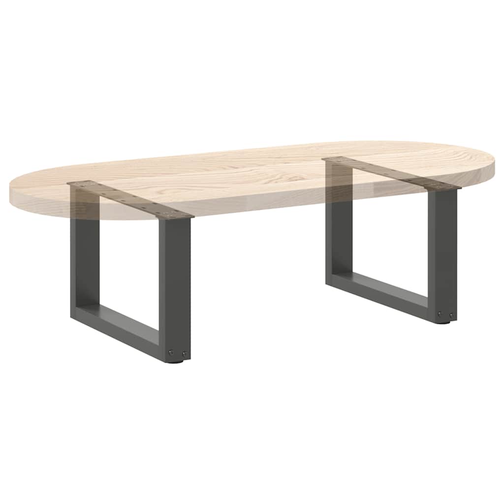 Pieds de table basse en U, 2 pièces, anthracite, 50 x (30-31) cm, acier - XIOS