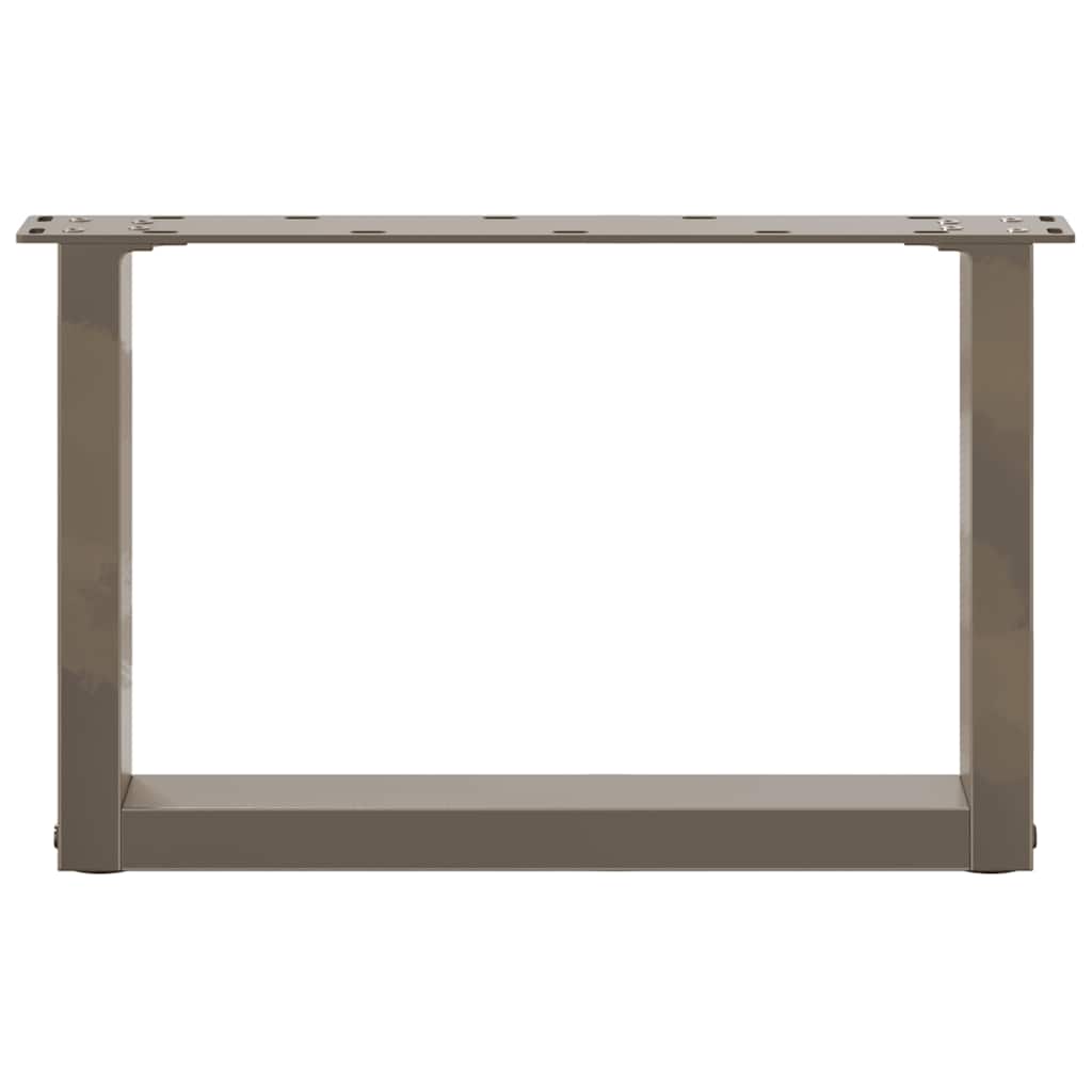 Pieds de table basse en U, 2 pièces, acier naturel, 50 x (30-31) cm - XIOS
