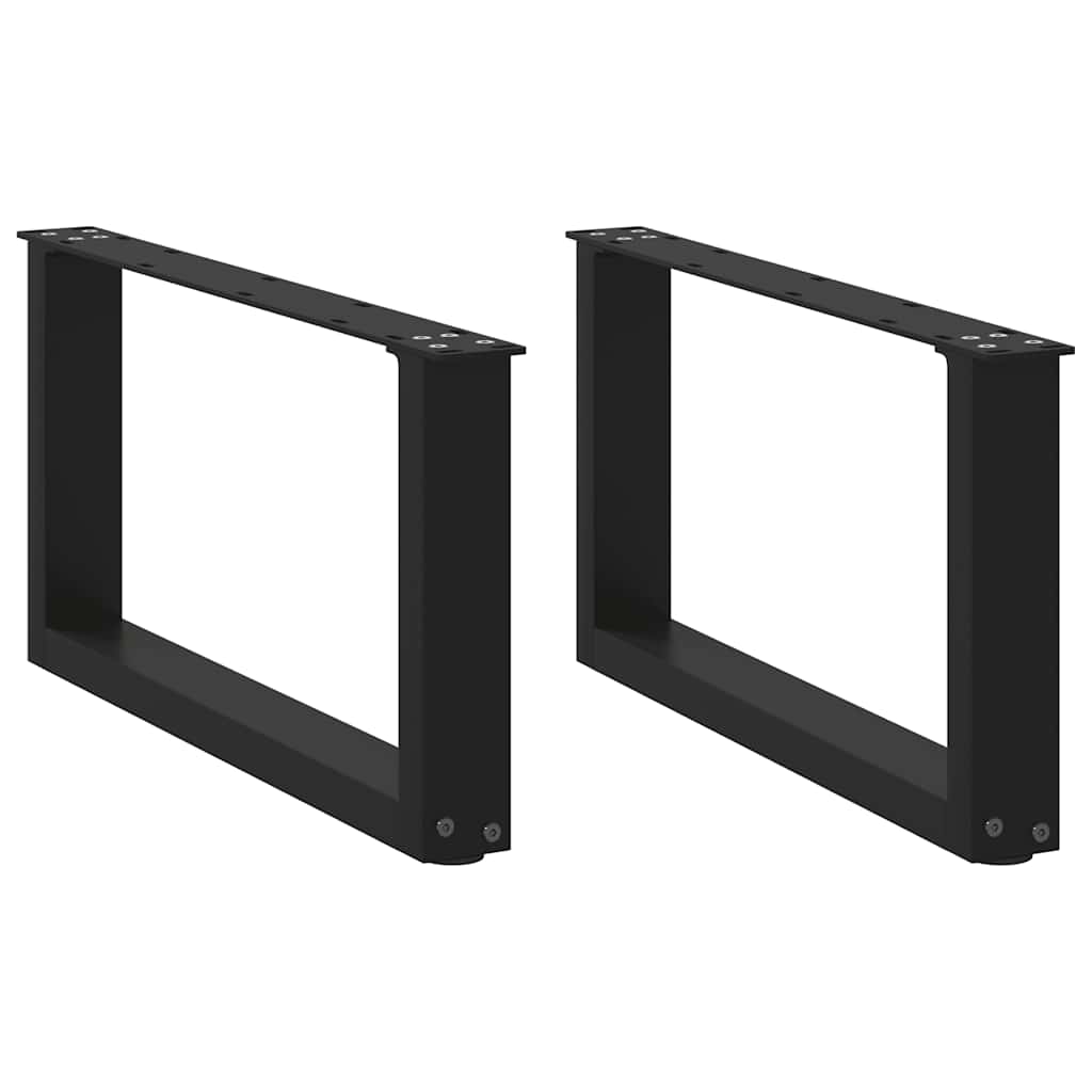 Pieds de table basse en U, 2 pièces, noir, 60 x (30-31) cm, acier - XIOS