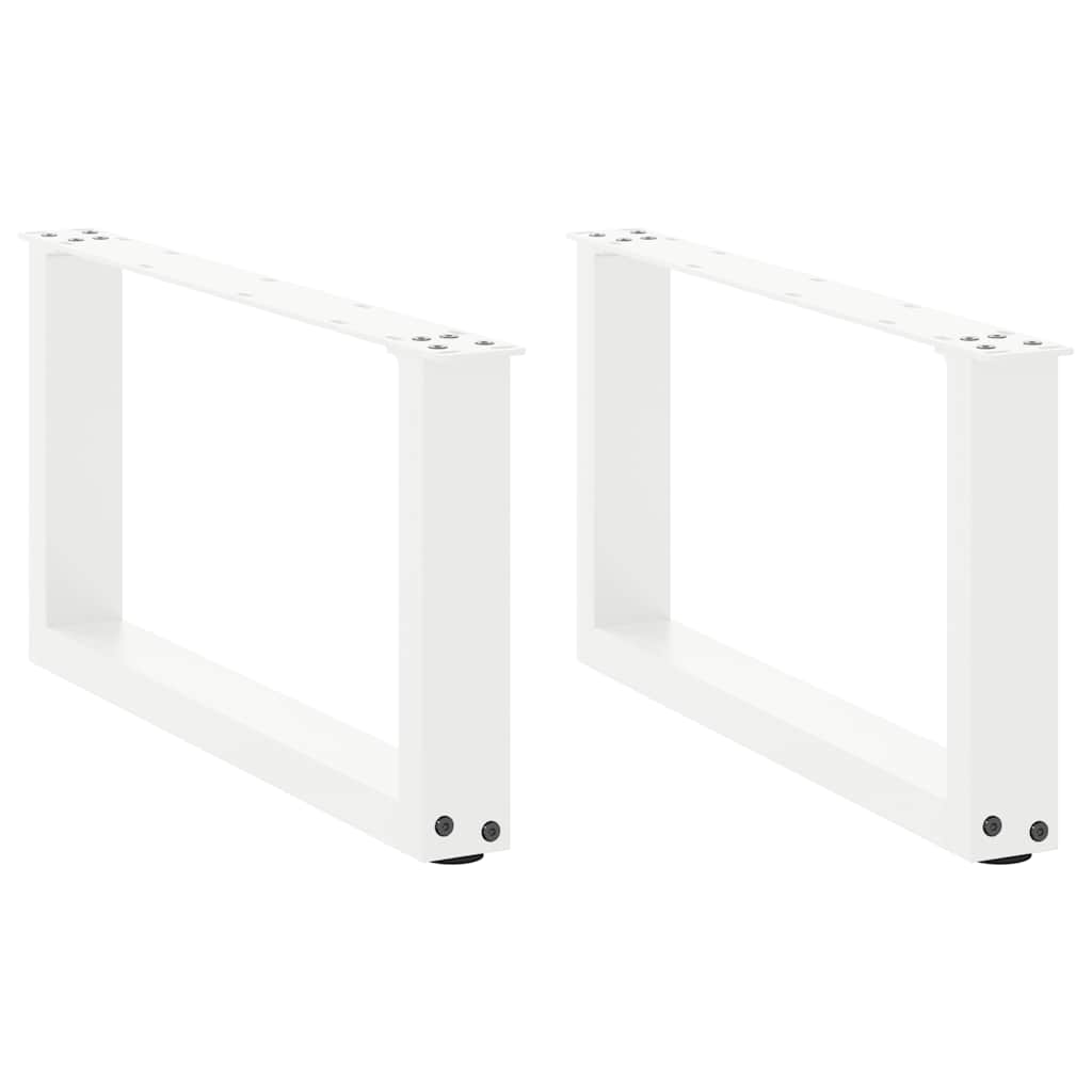 Pieds de table basse en U 2 pièces Blanc 60 x (30-31) cm Acier - XIOS