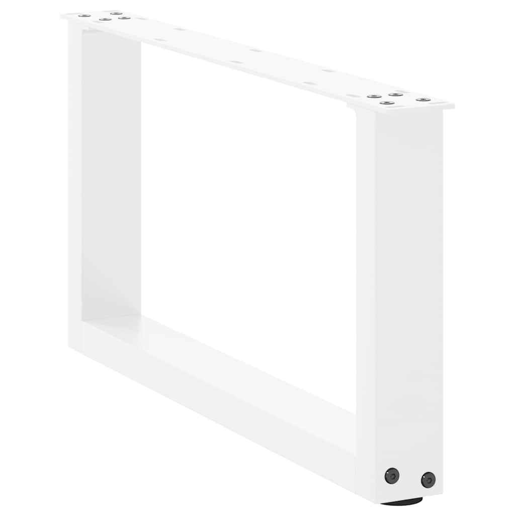 Pieds de table basse en U 2 pièces Blanc 60 x (30-31) cm Acier - XIOS