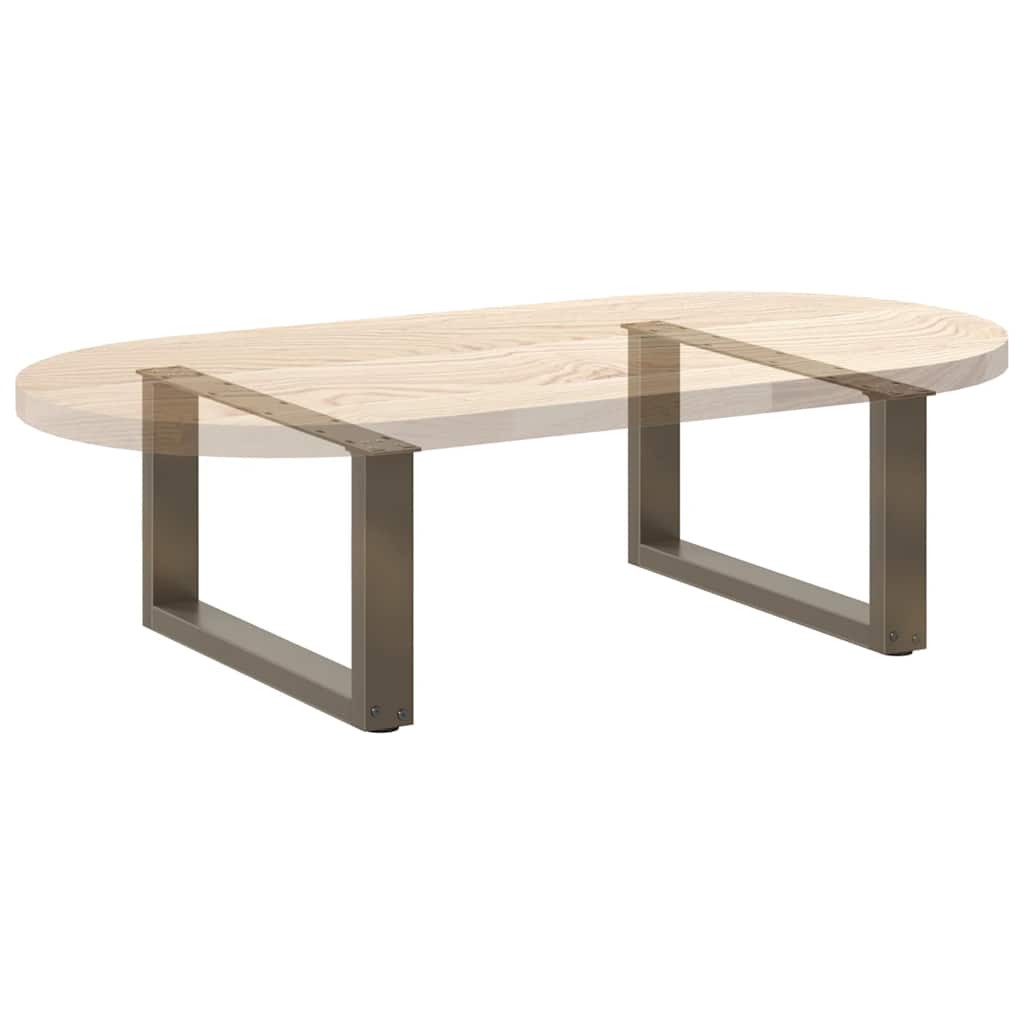 Pieds de table basse en U 2 pièces Acier naturel 60 x (30-31) cm Acier - XIOS