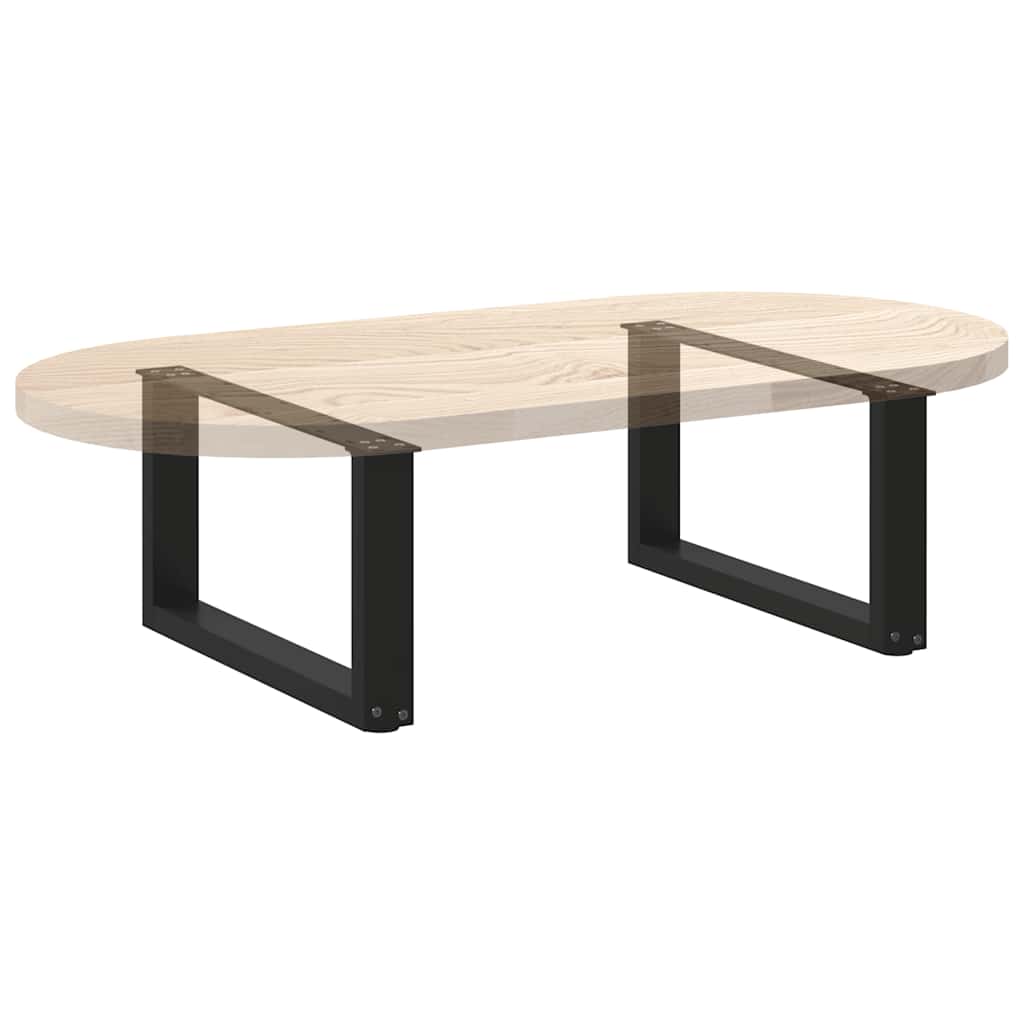 Pieds de table basse en U, 2 pièces, noir, 70 x (30-31) cm, acier - XIOS