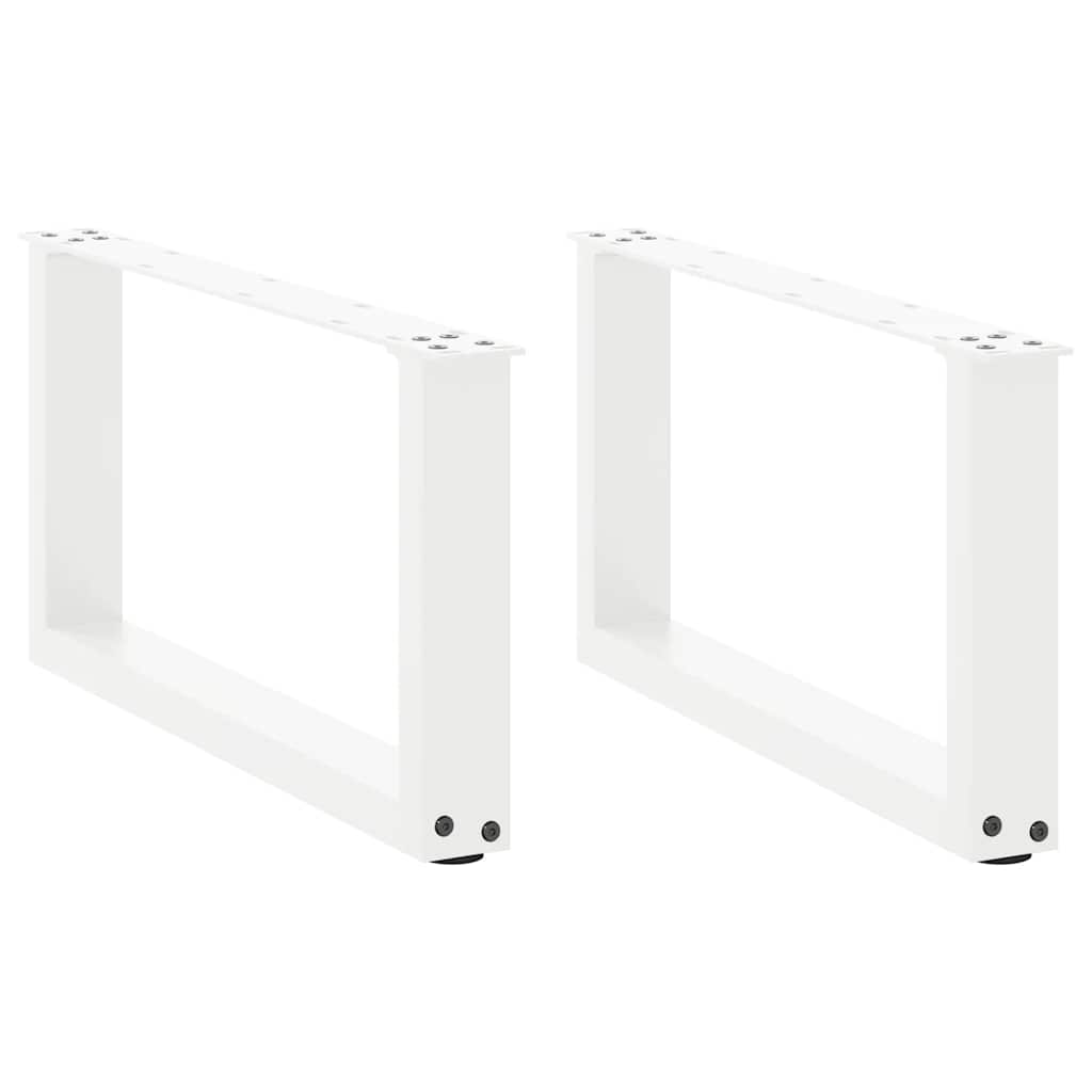 Pieds de table basse en U 2 pièces Blanc 70 x (30-31) cm Acier - XIOS