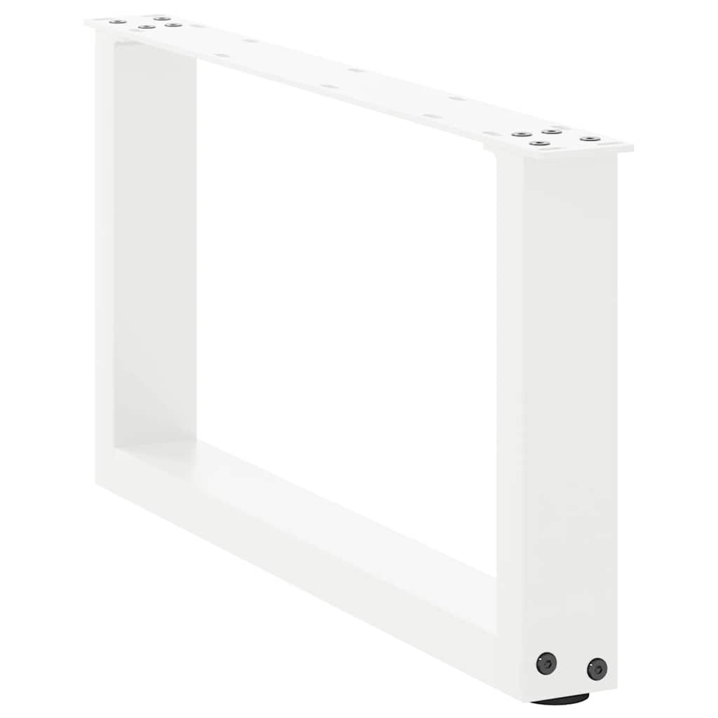 Pieds de table basse en U 2 pièces Blanc 70 x (30-31) cm Acier - XIOS