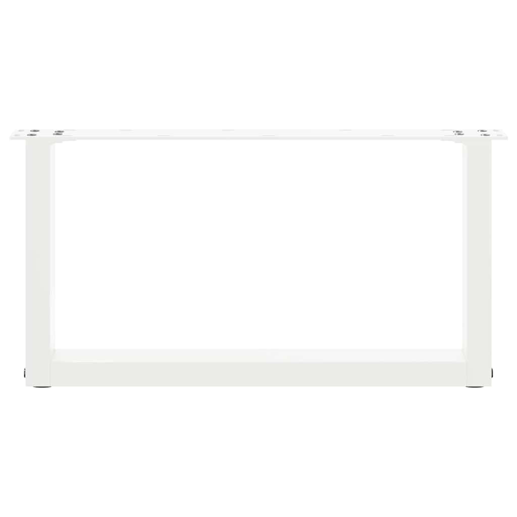 Pieds de table basse en U 2 pièces Blanc 70 x (30-31) cm Acier - XIOS