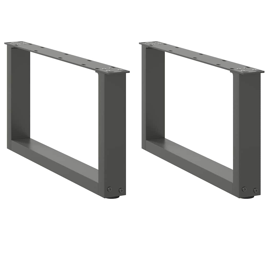Pieds de table basse en U 2 pièces Anthracite 70 x (30-31) cm Acier - XIOS