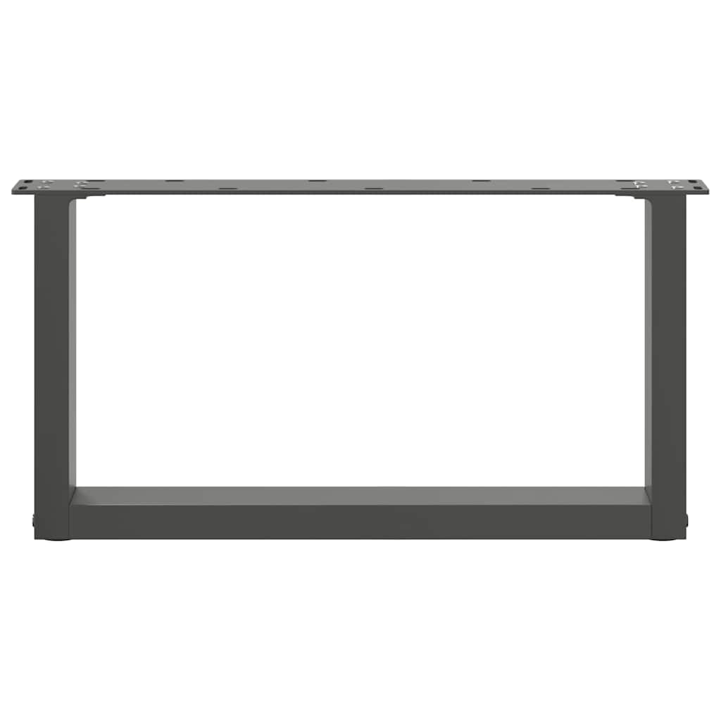 Pieds de table basse en U 2 pièces Anthracite 70 x (30-31) cm Acier - XIOS