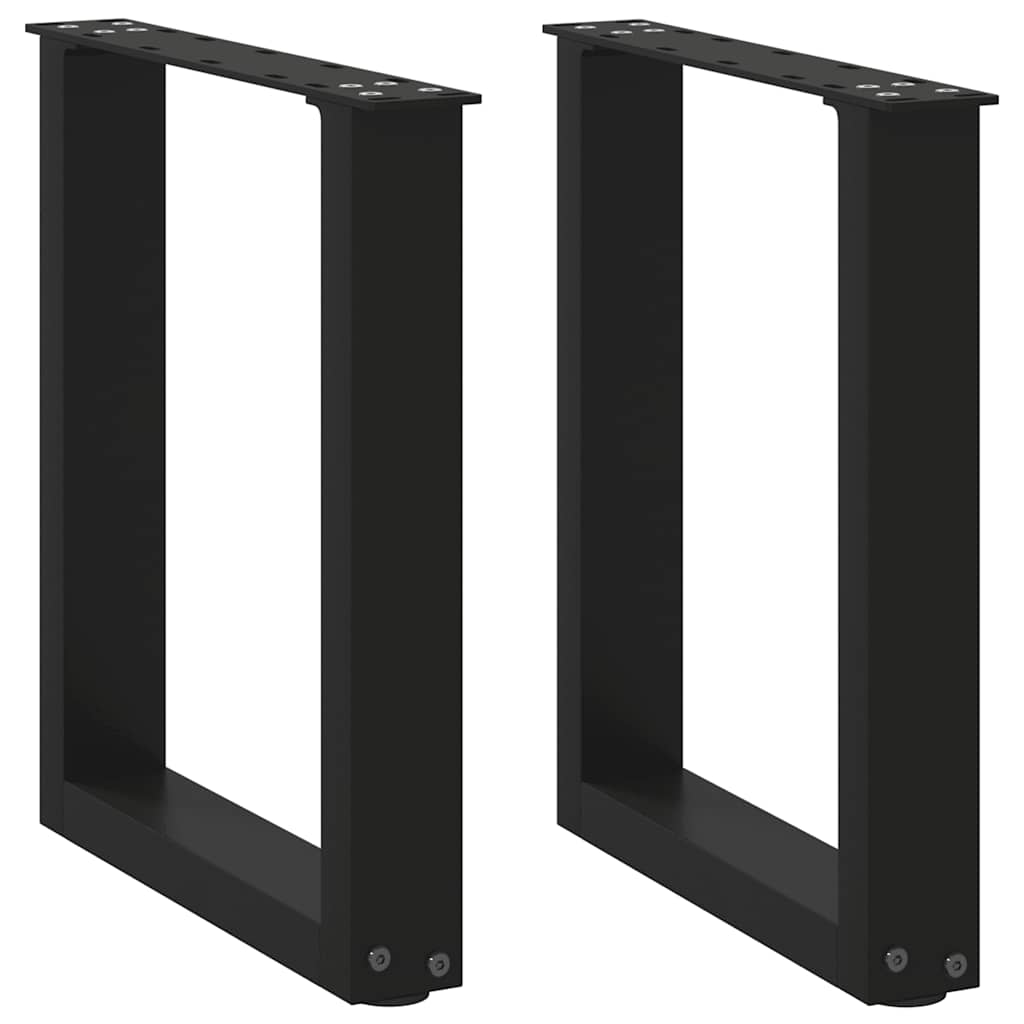 Pieds de table basse en U 2 pièces Noir 28 x (42-43) cm Acier - XIOS