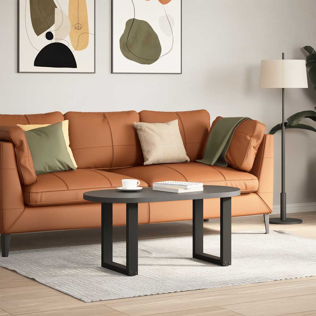 Pieds de table basse en U 2 pièces Noir 28 x (42-43) cm Acier - XIOS