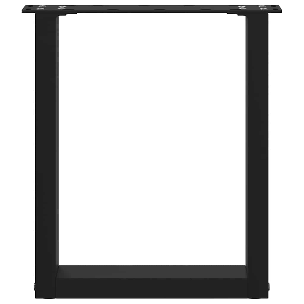 Pieds de table basse en U 2 pièces Noir 28 x (42-43) cm Acier - XIOS