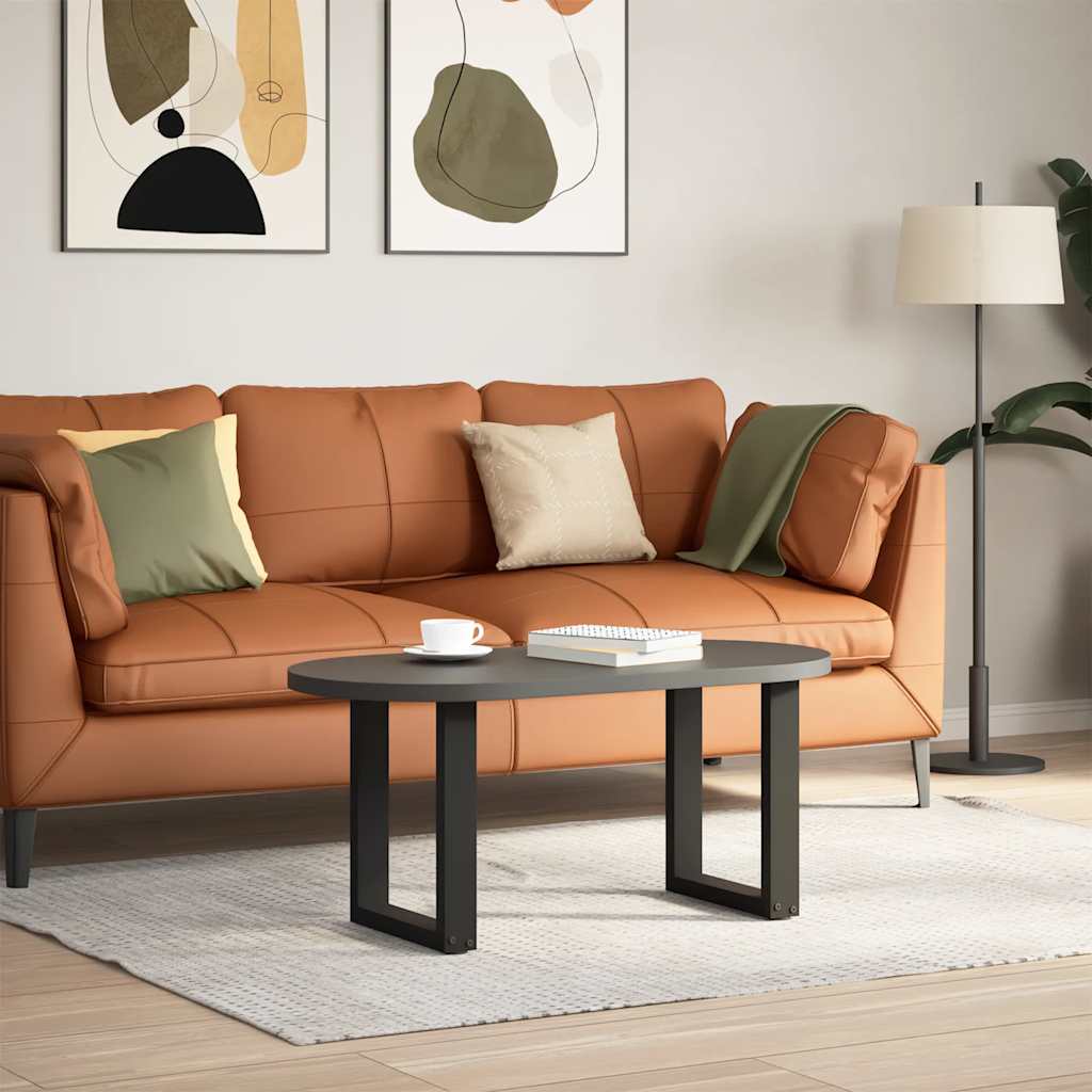 Pieds de table basse en U 2 pièces Noir 38 x (42-43) cm Acier