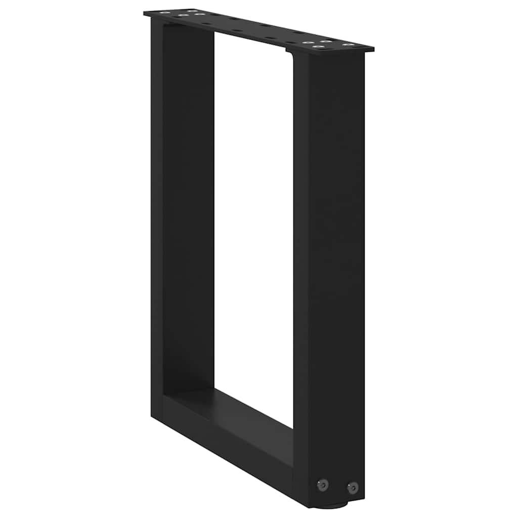 Pieds de table basse en U 2 pièces Noir 38 x (42-43) cm Acier