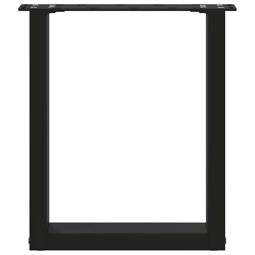Pieds de table basse en U 2 pièces Noir 38 x (42-43) cm Acier