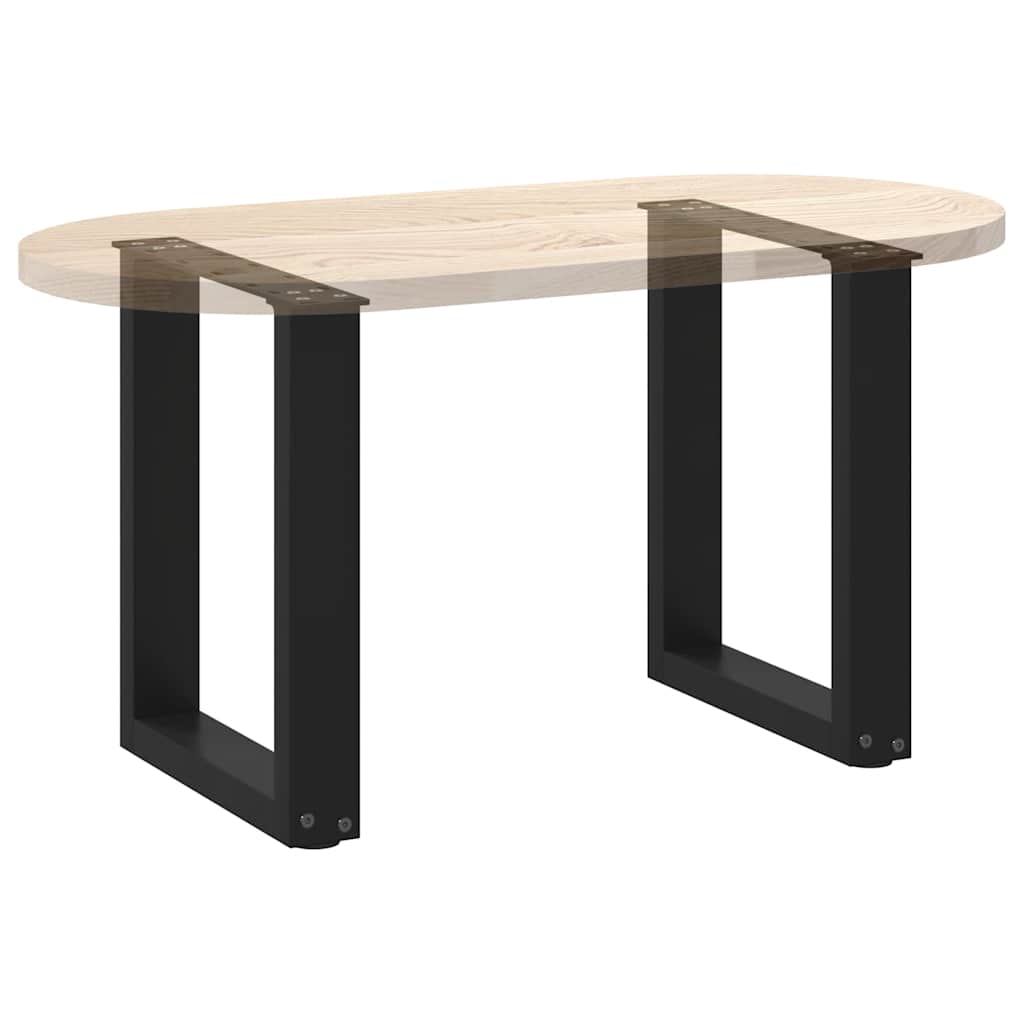 Pieds de table basse en U 2 pièces Noir 38 x (42-43) cm Acier