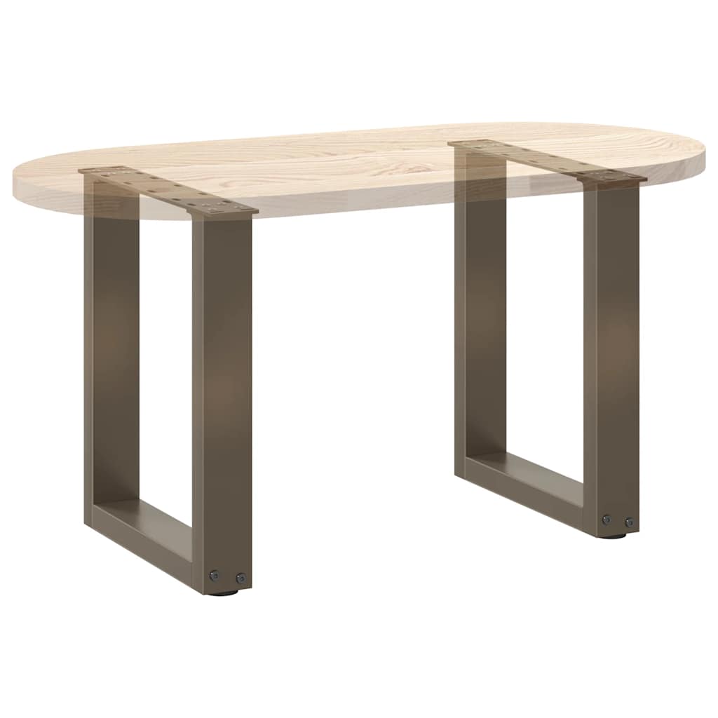 Pieds de table basse en U 2 pièces Acier naturel 38 x (42-43) cm Acier - XIOS