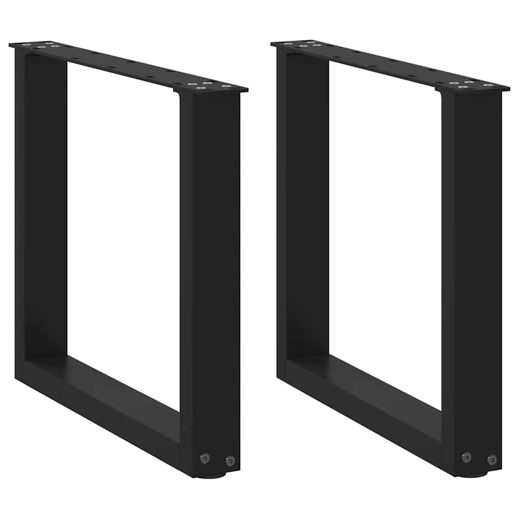 Pieds de table basse en U, 2 pièces, noir, 50 x (42-43) cm, acier