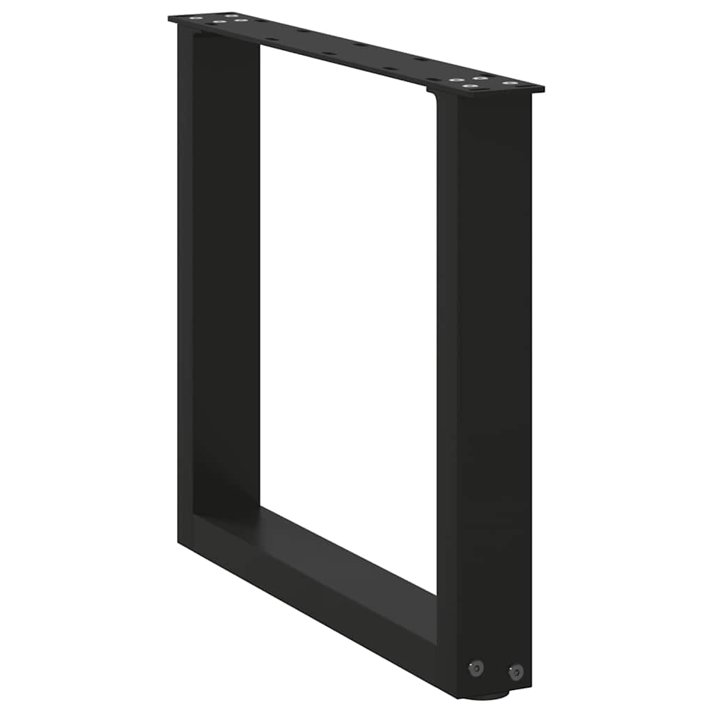 Pieds de table basse en U, 2 pièces, noir, 50 x (42-43) cm, acier
