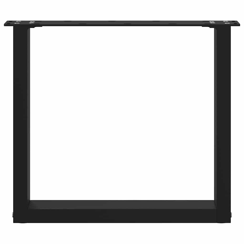 Pieds de table basse en U, 2 pièces, noir, 50 x (42-43) cm, acier