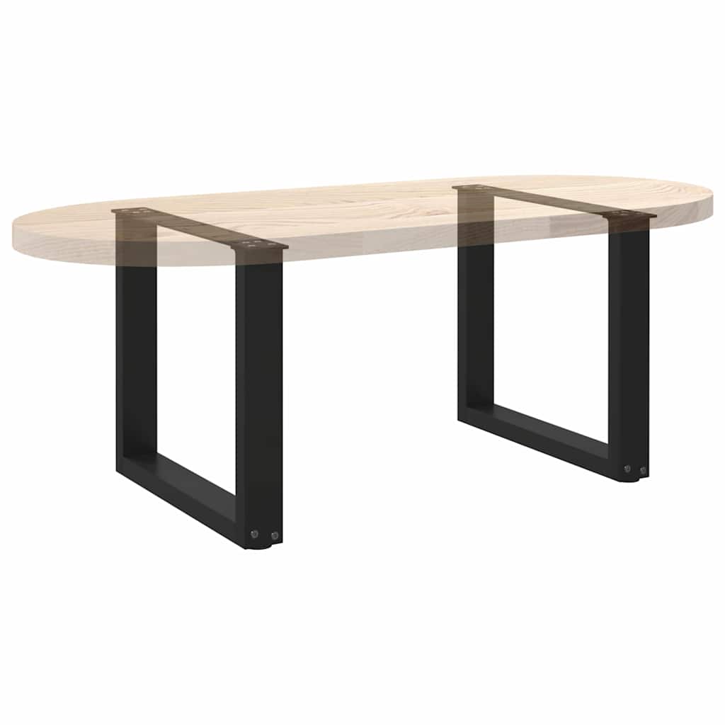 Pieds de table basse en U, 2 pièces, noir, 50 x (42-43) cm, acier