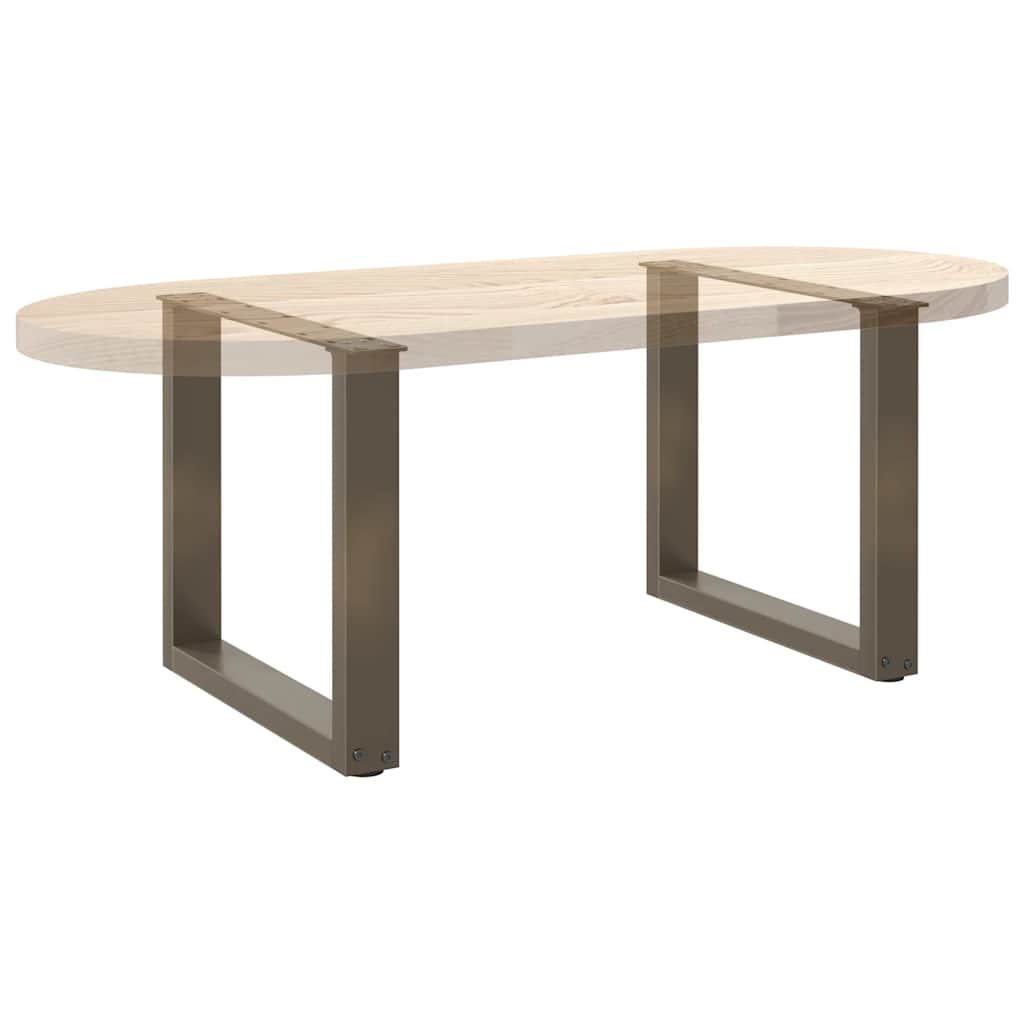 Pieds de table basse en U, 2 pièces, acier naturel, 50 x (42-43) cm - XIOS