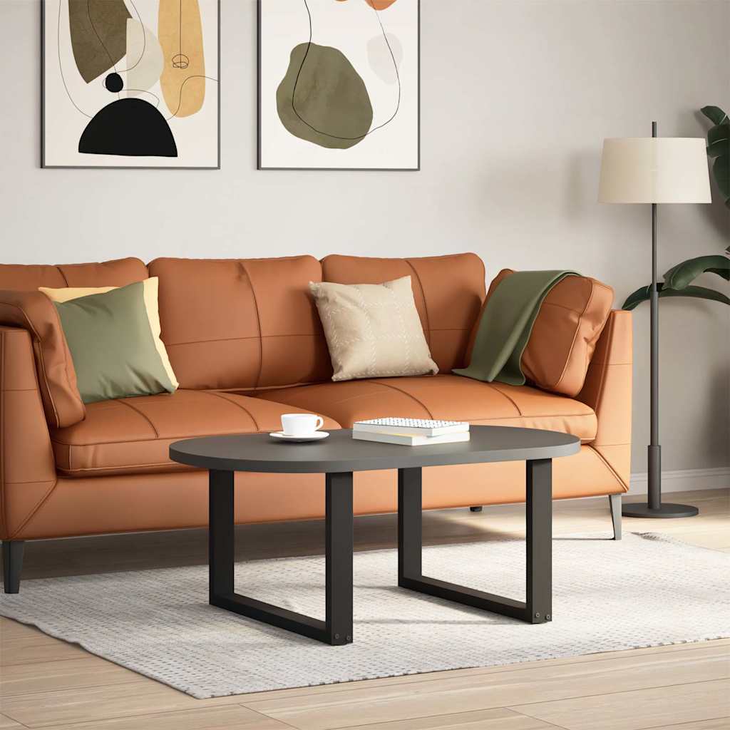 Pieds de table basse en U, 2 pièces, noir, 60 x (42-43) cm, acier