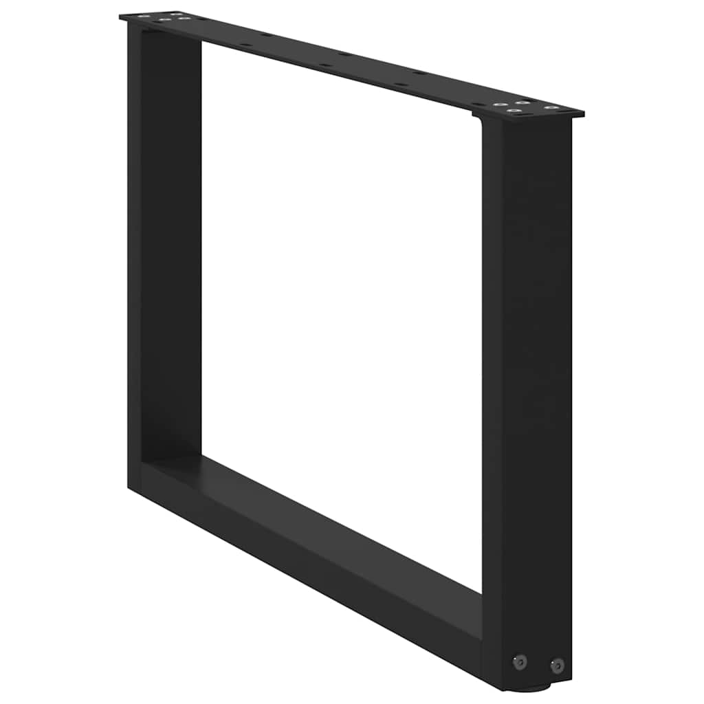 Pieds de table basse en U, 2 pièces, noir, 60 x (42-43) cm, acier