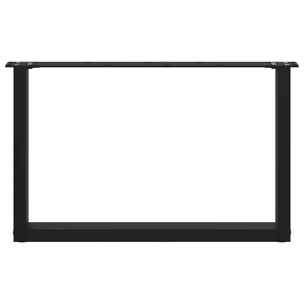 Pieds de table basse en U, 2 pièces, noir, 60 x (42-43) cm, acier