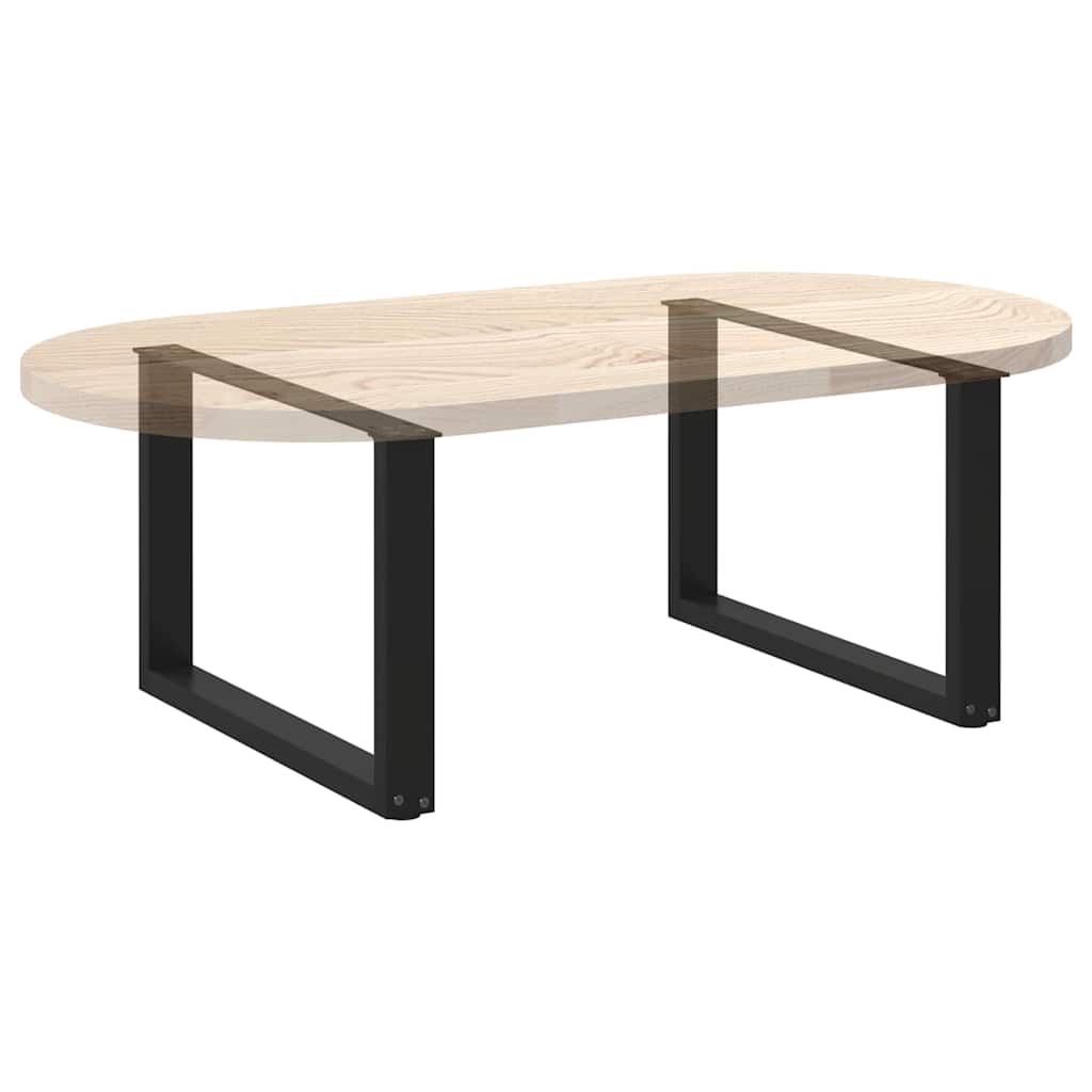 Pieds de table basse en U, 2 pièces, noir, 60 x (42-43) cm, acier