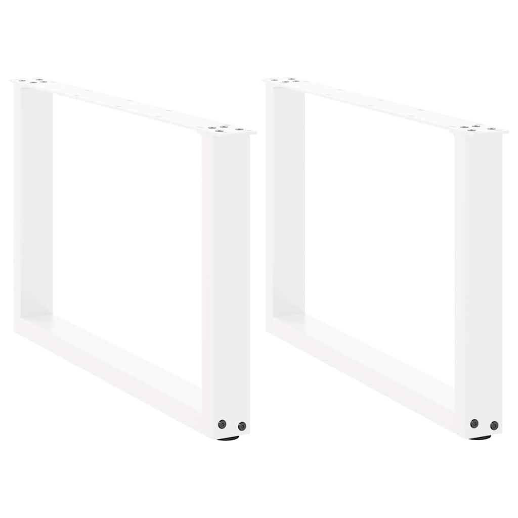 Pieds de table basse en U 2 pièces Blanc 60 x (42-43) cm Acier - XIOS