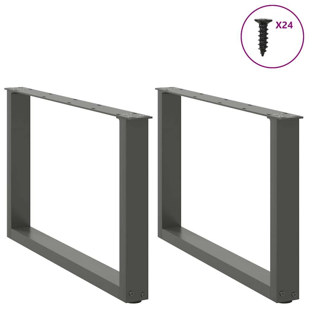 Pieds de table basse en U 2 pièces Anthracite 60 x (42-43) cm Acier - XIOS