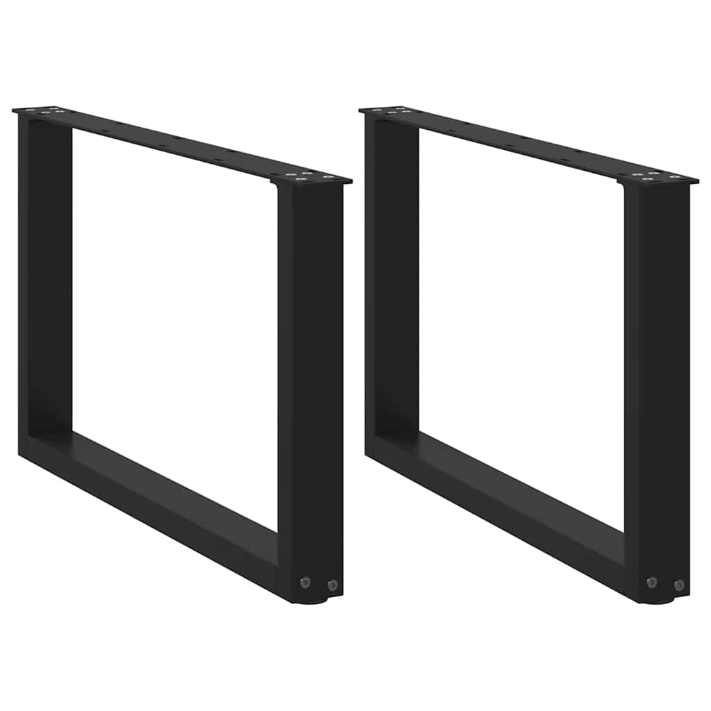 Pieds de table basse en U 2 pièces Noir 70 x (42-43) cm Acier - XIOS