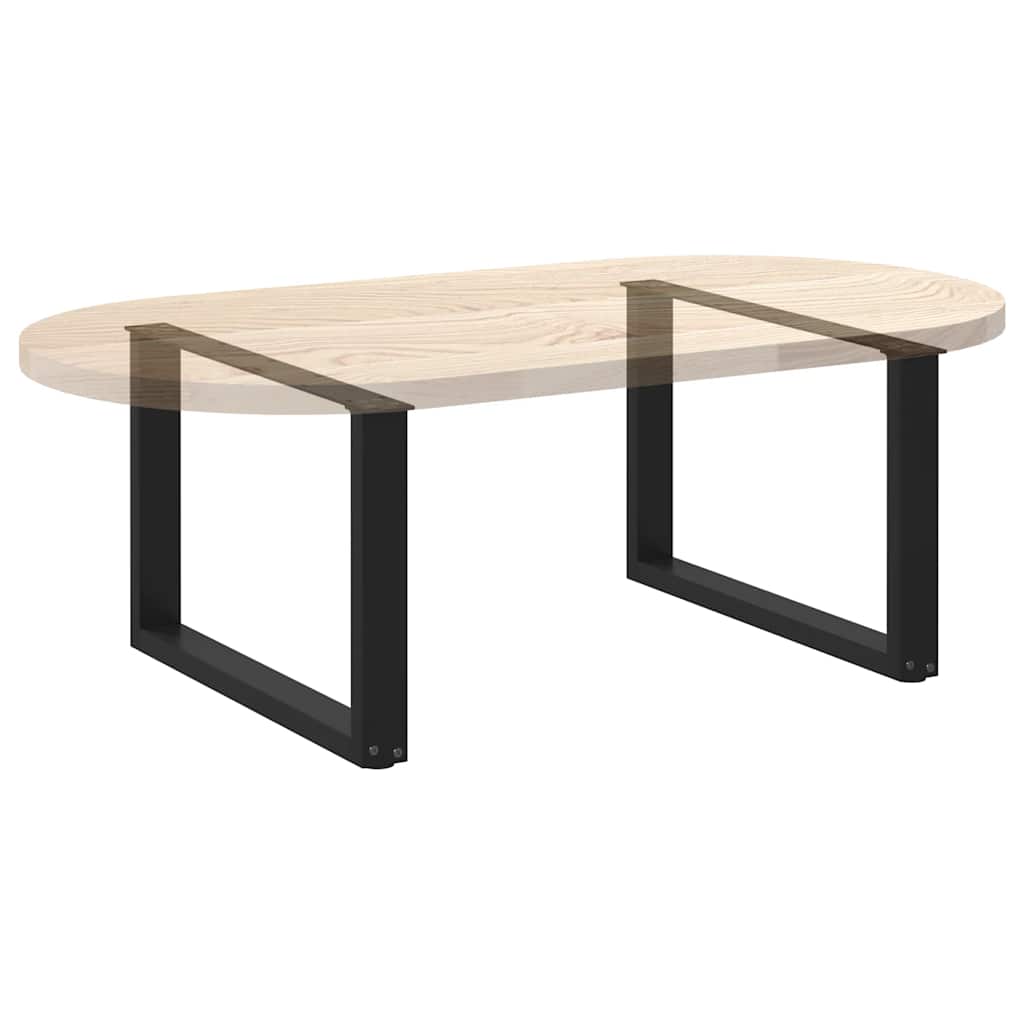 Pieds de table basse en U 2 pièces Noir 70 x (42-43) cm Acier - XIOS