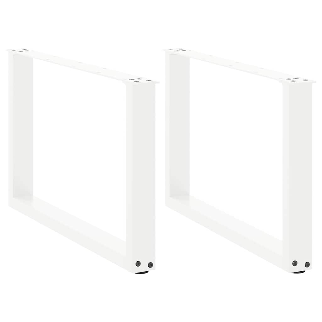 Pieds de table basse en U, 2 pièces, blanc, 70 x (42-43) cm, acier - XIOS