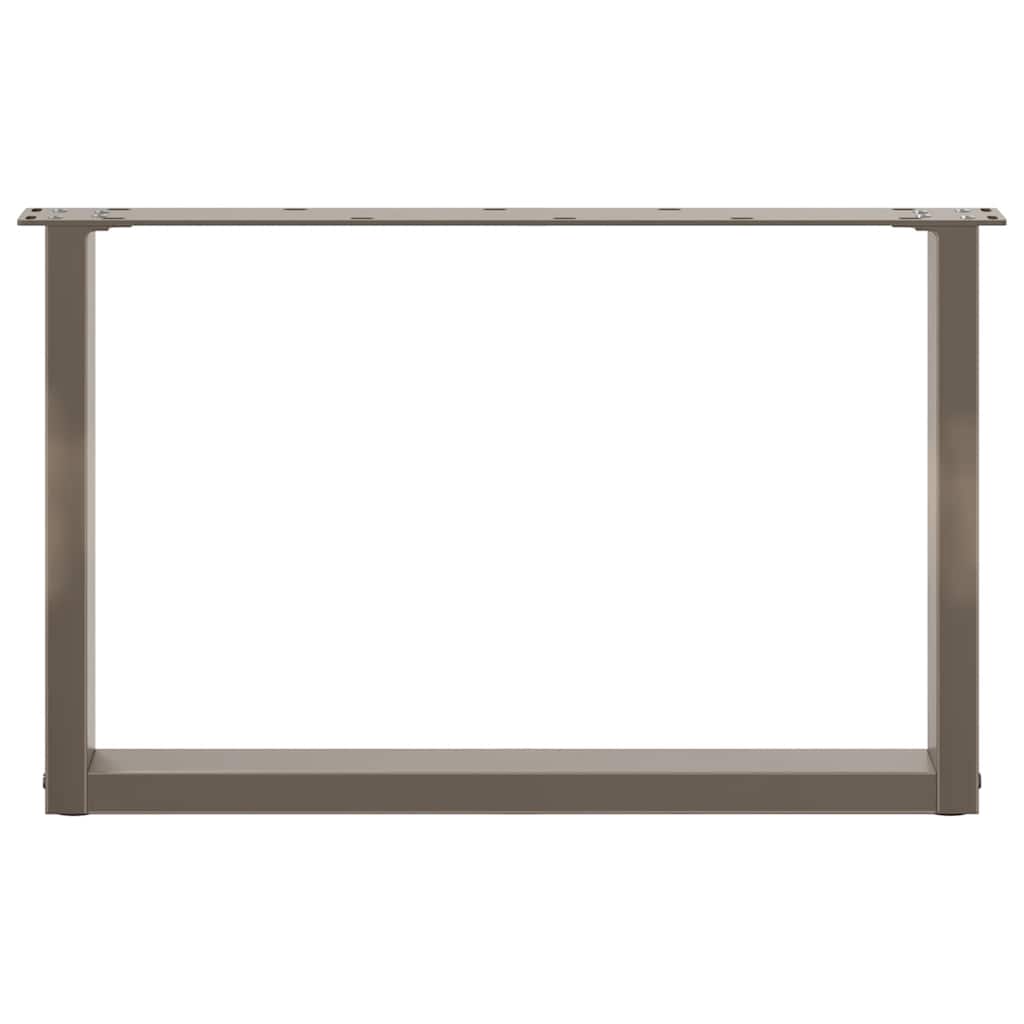 Pieds de table basse en U, 2 pièces, acier naturel, 70 x (42-43) cm - XIOS