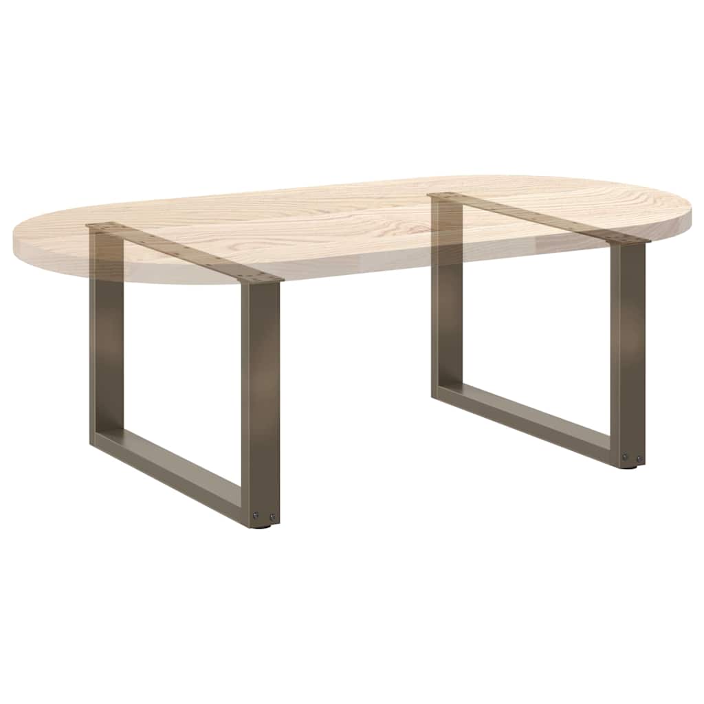 Pieds de table basse en U, 2 pièces, acier naturel, 70 x (42-43) cm - XIOS
