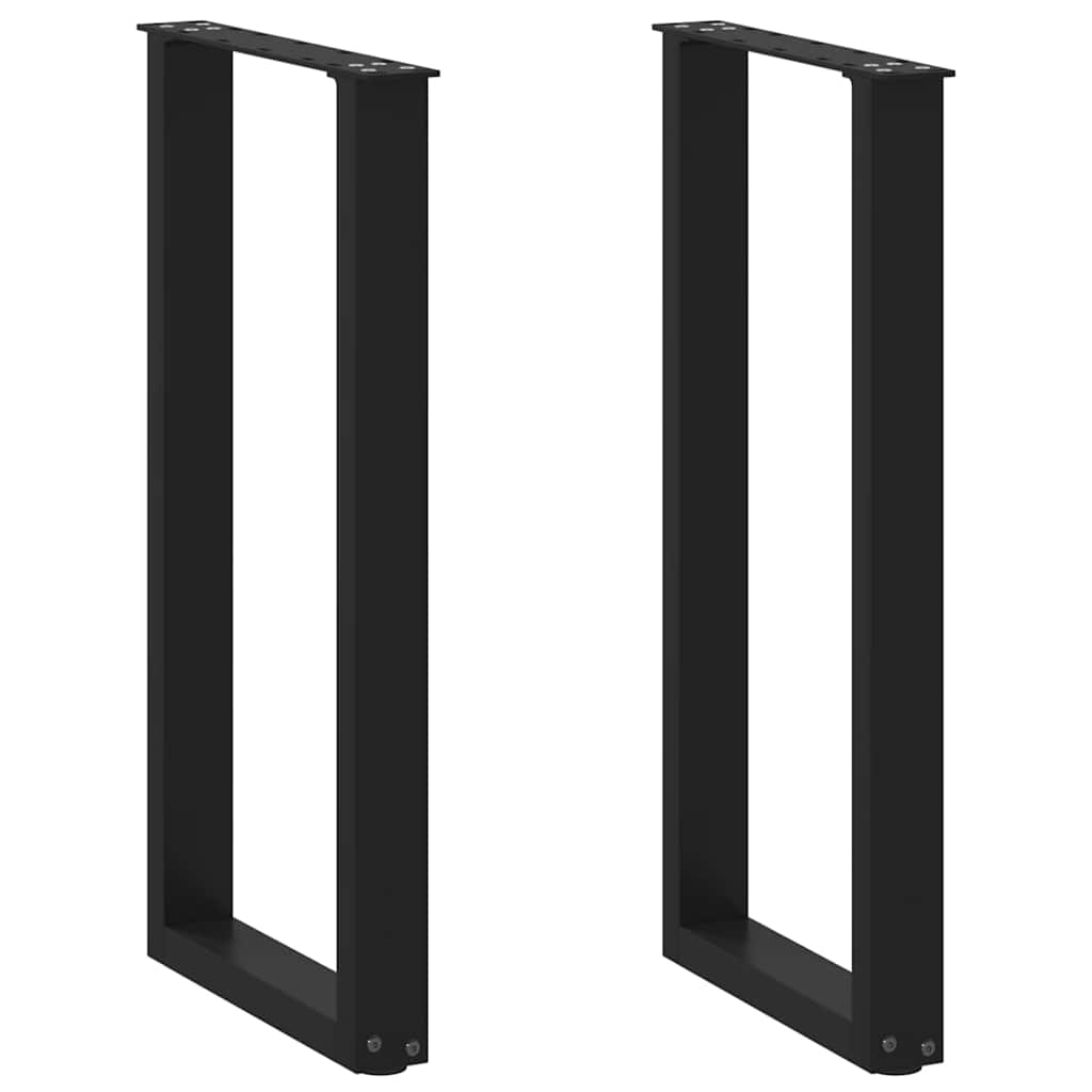 Pieds de table console en U, 2 pièces, noir, 28 x (72-73) cm, acier - XIOS