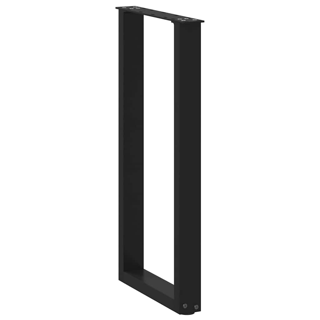 Pieds de table console en U, 2 pièces, noir, 28 x (72-73) cm, acier - XIOS