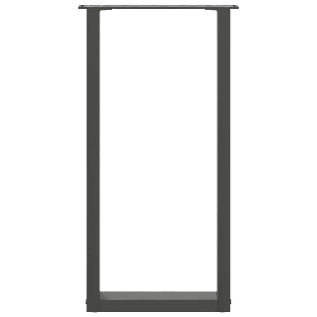 Pieds de table console en U, 2 pièces, anthracite, 28 x (72-73) cm, acier - XIOS