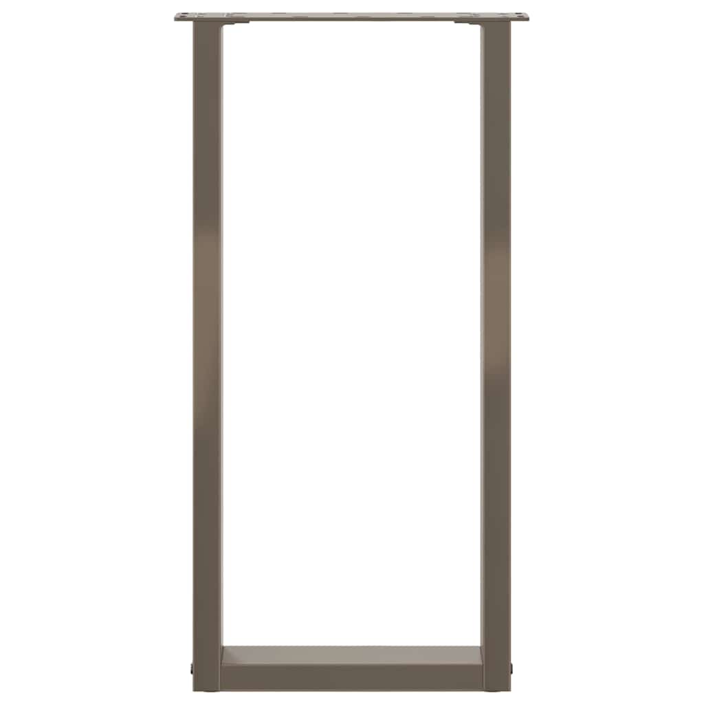 Pieds de table console en U, 2 pièces, acier naturel, 28 x (72-73) cm - XIOS