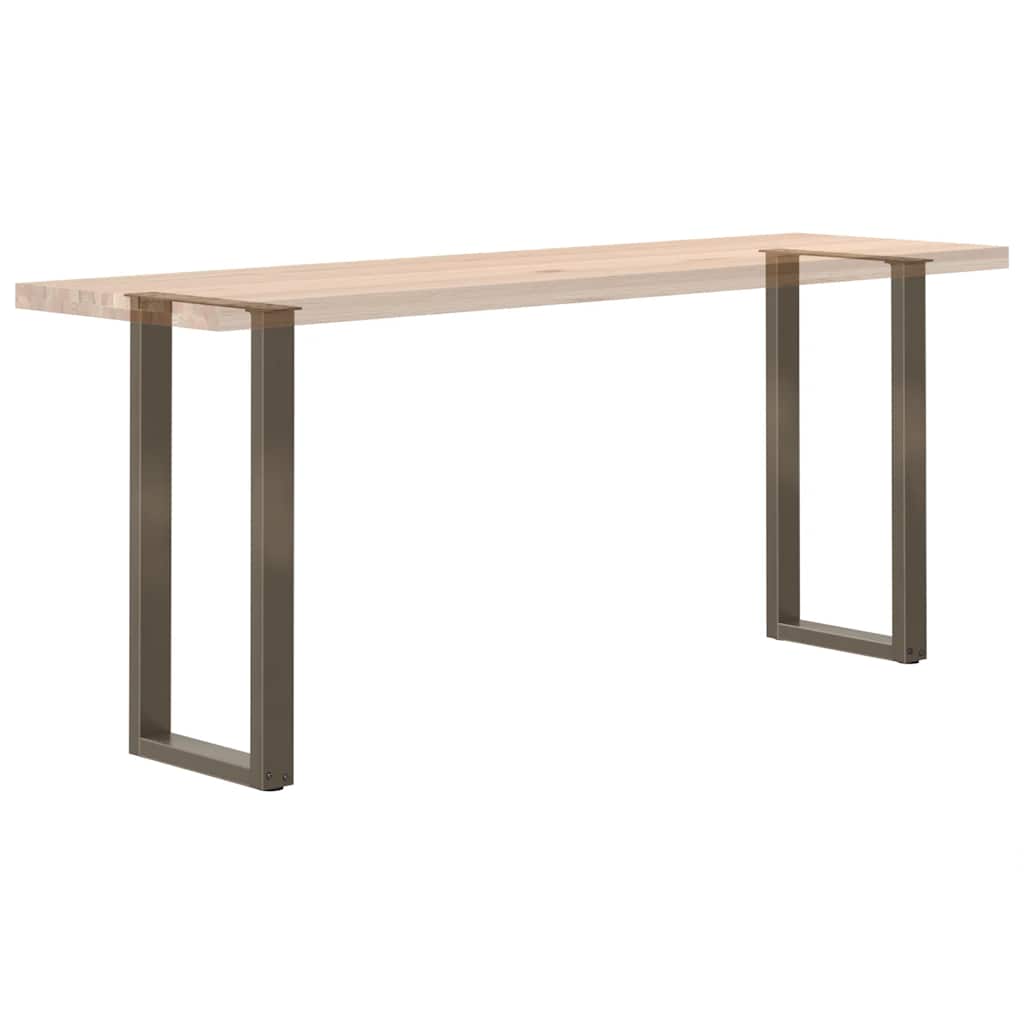 Pieds de table console en U, 2 pièces, acier naturel, 28 x (72-73) cm - XIOS