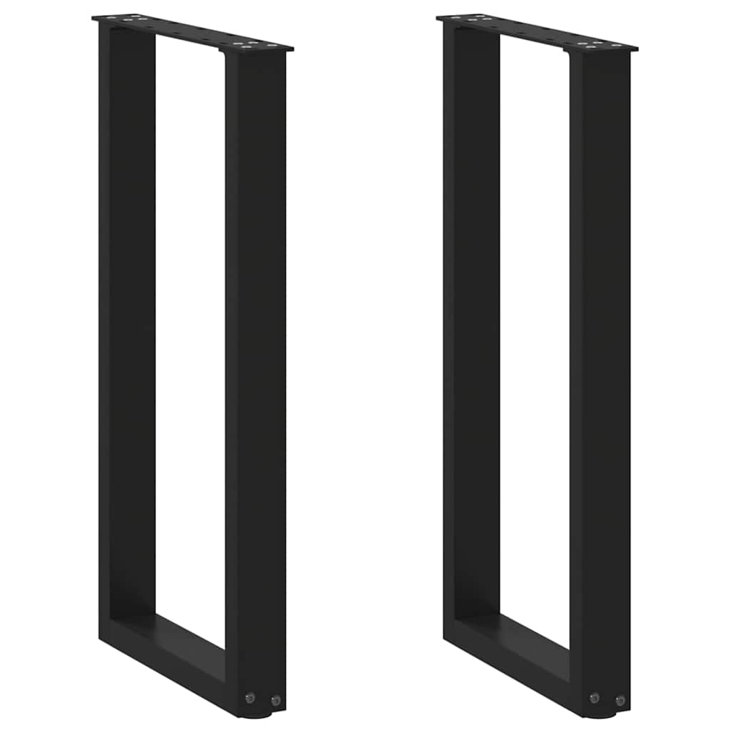 Pieds de table console en U, 2 pièces, noir, 38 x (72-73) cm, acier - XIOS